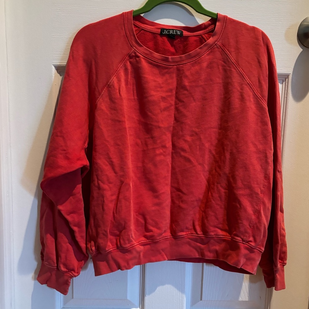 J. Crew Lightweight Sweatshirt in Coral